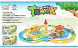 OBL648685 - 37 PCS small castle electric railway track building blocks