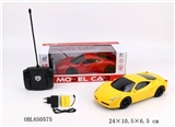 OBL650575 - 1:18 ferrari black window with headlights four-way solid color package electric remote control car (