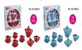 OBL654009 - 陶瓷茶壶：迷尔滴点.红.蓝2色混装