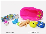 OBL657181 - Lining plastic animals with bath