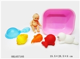 OBL657185 - Lining plastic shower animals with the tub