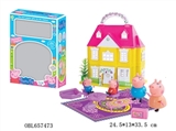 OBL657473 - Pink pig with furniture