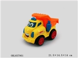 OBL657901 - Solid color electric universal light music cartoon measures truck (English)
