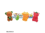 OBL659618 - Bag of PVC clip evade glue four strawberries, bear, apple, key chain of caterpillar