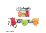 OBL659620 - Bag of PVC clip evade glue with fruit three strawberries, oranges, apples
