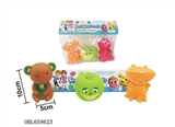 OBL659623 - Bag of PVC clip evade glue with fruit three oranges, apples, bear
