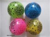 OBL660163 - 9 inches large flower color printing ball