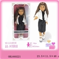 OBL660221 - 18 inch body evade glue girl wearing a black skirt White coat lining rubber shoes