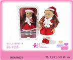 OBL660225 - 18 inch body evade glue girl dressed up as Santa skirt lining rubber shoes