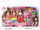 OBL660296 - High quality big boxes of three 12 joint real barbie with fitting clothes