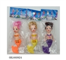 OBL660924 - 3 inch mermaid doll opp bag three mixed