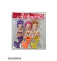 OBL660930 - 3 inch mermaid doll opp bag three mixed