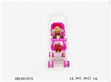 OBL661074 - 3.5 inch solid body doll cart / 3 color orange