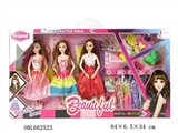 OBL662523 - High quality big boxes of three 12 joint real barbie with fitting clothes