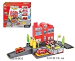 OBL664831 - Series with 4 plastic fire truck parking lot