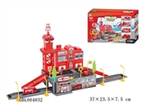 OBL664832 - Series with 4 plastic fire truck parking lot