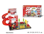 OBL664833 - Series with 4 plastic fire truck parking lot