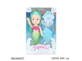 OBL666827 - 6 inch light fat child mermaid with comb