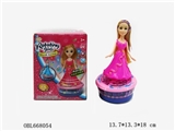 OBL668054 - Electric universal rotating light is a beautiful girl with music