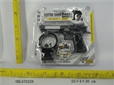 OBL670228 - 黑色声光电动手枪配手铐（不包电）