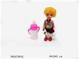 OBL670642 - 3 inch solid body barbie with small bottles