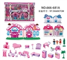 OBL672122 -  别墅（带灯光，音乐）配一家三口，家具
