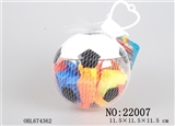 OBL674362 - 黑色迷尔足球益智1#积木多色混装称重80克（22PCS+)