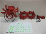 OBL676979 - 蜘蛛头饰领花眼罩三件套