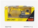 OBL677746 - 1:50灯光音乐回力轮式挖掘机合金工程模型