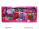 OBL679511 - Evening wear fashionable barbie two sisters with 20 sets of skirt ten sets of dress and decoration