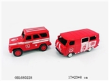 OBL680228 - 惯性消防吉普车 （可开门)