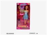 OBL680690 - With a 11.5 -inch barbie girl headdress flower bags and sandals
