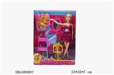 OBL680807 - Two conventional 11.5 inch solid body hair barbie suits