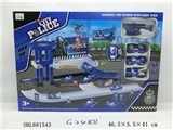 OBL681543 - 1 > < police track parking lot with plastic plane three car (slide)