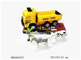 OBL681671 - 实色镀轮座惯性工程车载椰树奶牛斑马