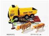 OBL681672 - 实色镀轮座惯性工程载椰树大小虎