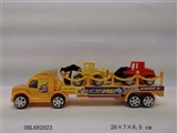 OBL682023 - 实色惯性拖头载2只工程车（3色混装）