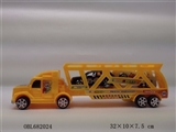 OBL682024 - 实色惯性拖头载2只赛车（3色混装）