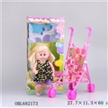 OBL682173 - Plastic trolley 16 inch live eye IC female doll