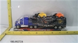 OBL682724 - 实色惯性拖头栏载4只滑行工程车
