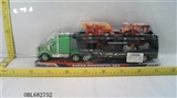 OBL682752 - 实色惯性拖头车载4只滑行消防车