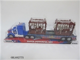 OBL682775 - 实色惯性拖头平板载2只卡通牛羊