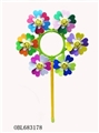 OBL683178 - Hexagonal star 6 EVA double-color windmills and small white flowers