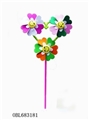 OBL683181 - Peach heart skeleton 3 EVA double-color windmills and small white flowers