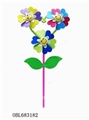 OBL683182 - Peach heart skeleton 3 EVA double-color windmills and small white flowers and leaves