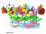 OBL683199 - 38 PCS animals and leaf color box windmills