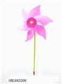 OBL683206 - Assembled 29 cm wide pure color PP windmills