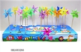OBL683266 - 50 PCS 1 color box small wooden windmill