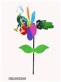 OBL683288 - Solid color PP windmill peacock leaves