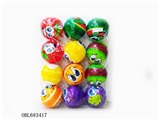 OBL683417 - 12 many different expressions of fruit PU ball only 3 inches